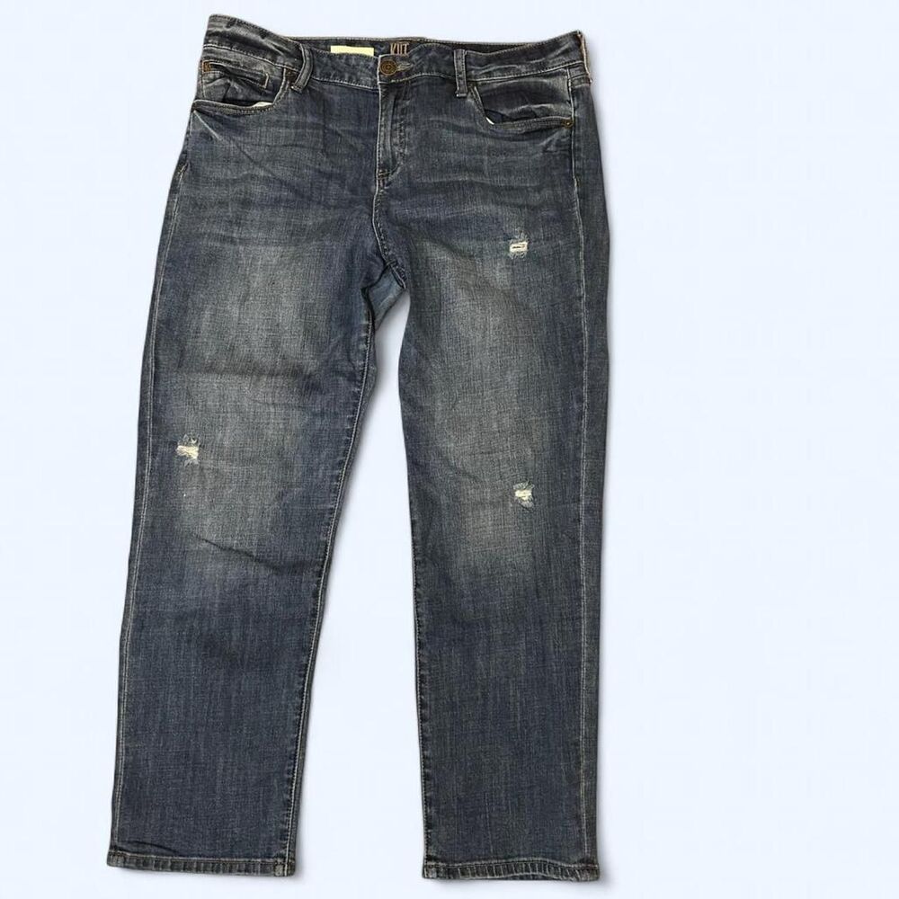 KUT from the Kloth Katy Womens 12 Ankle Straight Leg Jeans Distressed Stretch
